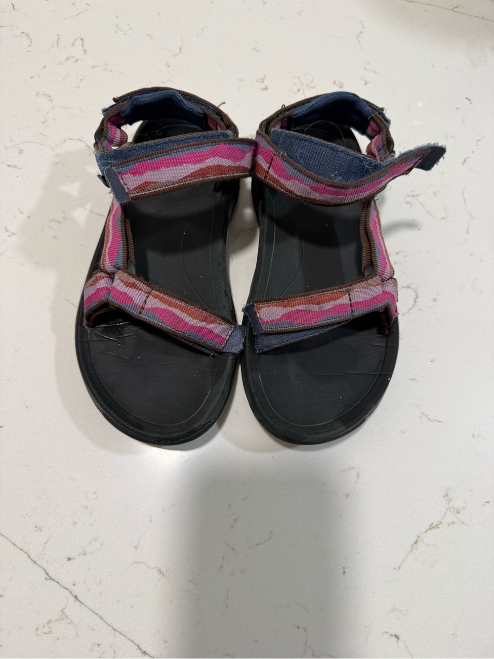 Teva Pink and Brown Patterned Strap Kids Sandals